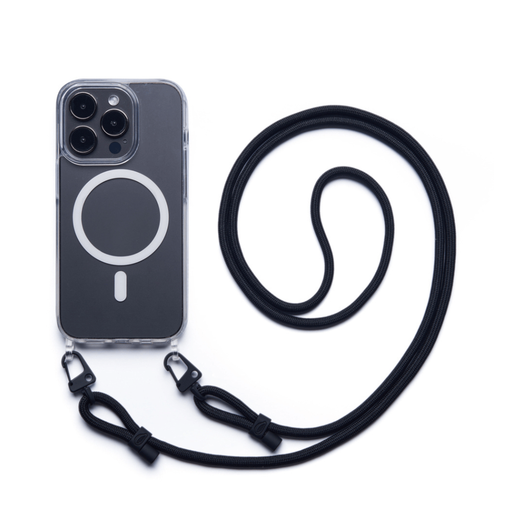 Capinha com Cordinha com gancho - Nora | Transparente MagSafe - Cases Papaya