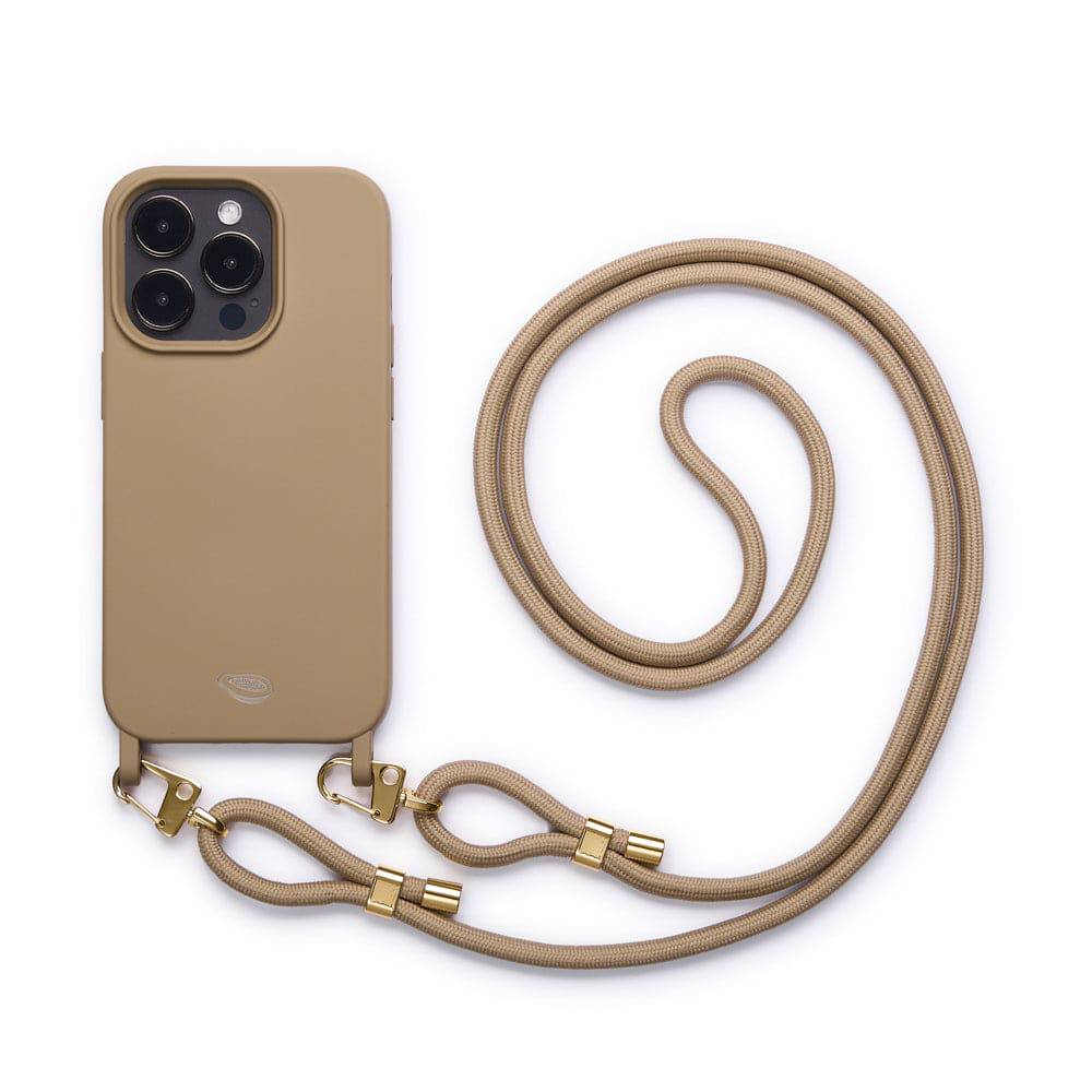 Capinha de celular com cordinha -  Nora | Areia DOURADA - Cases Papaya